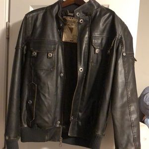 Men’s “guess” brown leather jacket